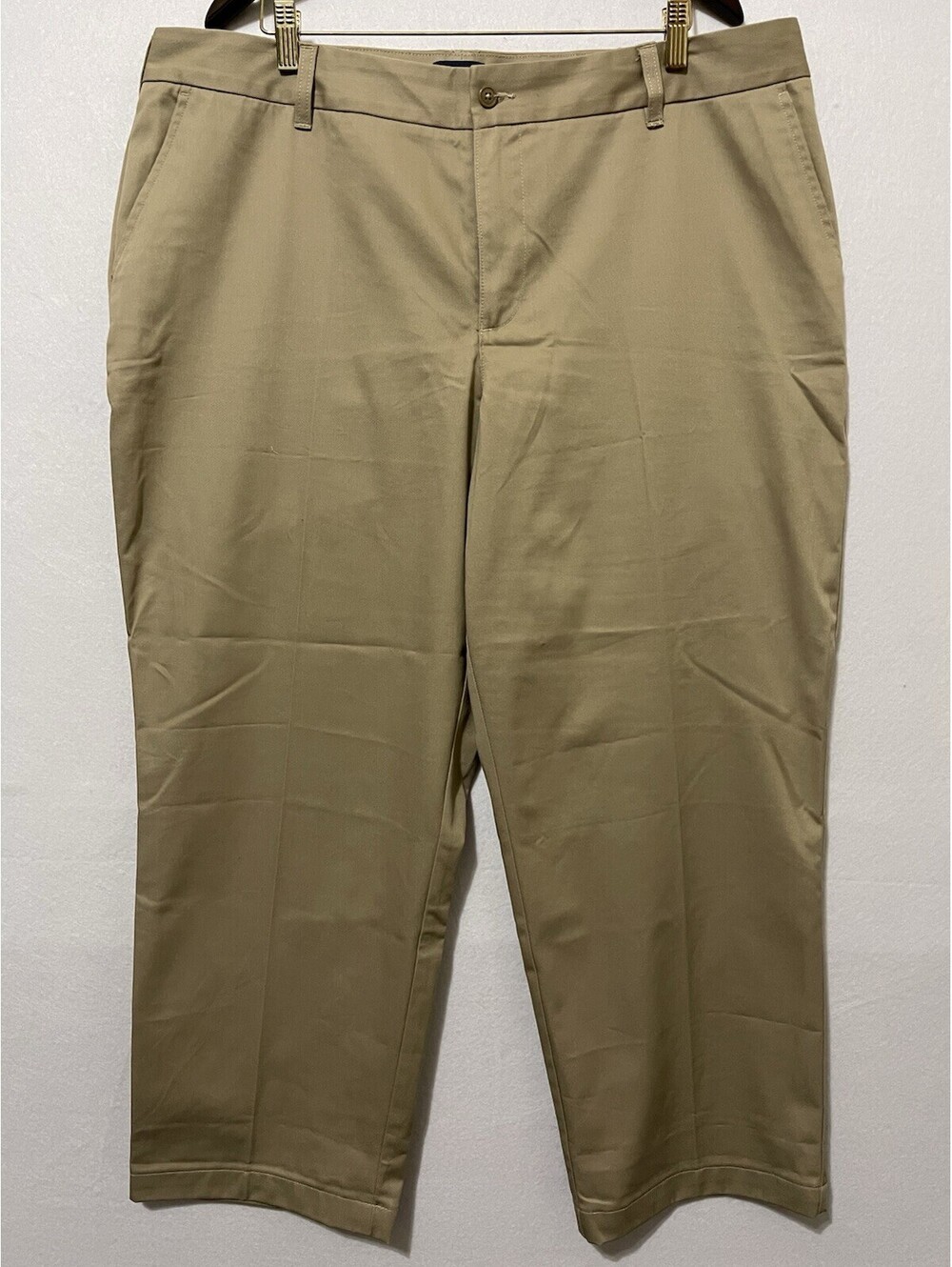 Lands' End Khaki Chino Pants Women's 20W Cotton Blend Plus Size Career Wear